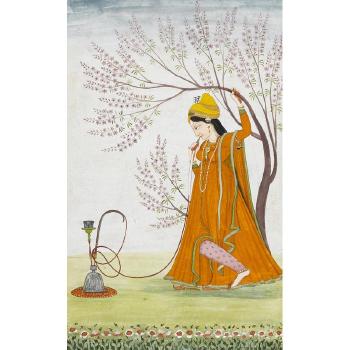An illustration from a nayika series: Virahini Nayika by 
																			 Guler School