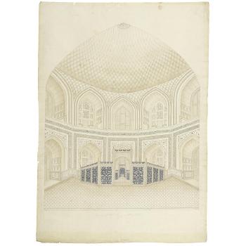 The interior of the Taj Mahal by 
																			 Company School