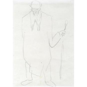 Study of a bearded man by 
																	Henri Gaudier-Brzeska
