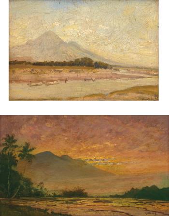 A Pair of Landscapes by 
																	Carel Lodewijk Dake