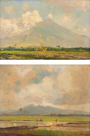 A pair of landscapes by 
																	Carel Lodewijk Dake