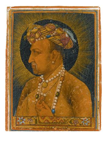 A Bust-length Portrait of The Emperor Jahangir by 
																	 Daulat