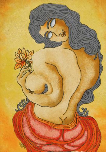 Untitled (Woman with Flower) by 
																	Prokash Karmakar