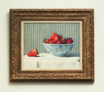 Strawberries in A Blue and White Bowl by 
																	Charles W Yeiser