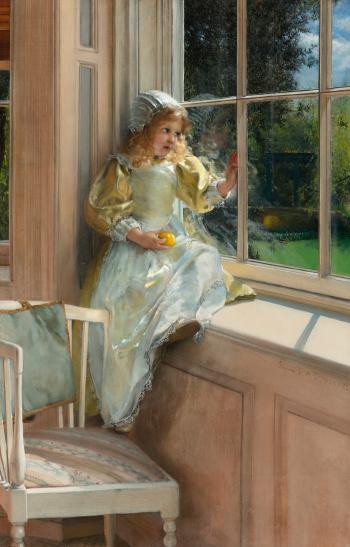 A looking out O'window, Sunshine by 
																	Laura Alma-Tadema