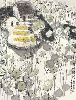 Lotus pond by 
																	 Ye Qijia