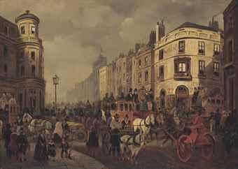The Strand from the corner of Duncannon Street, London by 
																	William Turner de Londe