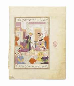 The Envoy Qanbar Aqa before Sultan Murad Turkman by 
																	Muin Musavvir
