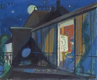 Maler-Atelier bei Vollmond by 
																	Max Truninger
