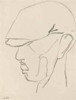 Man with a peaked cap by 
																	Henri Gaudier-Brzeska