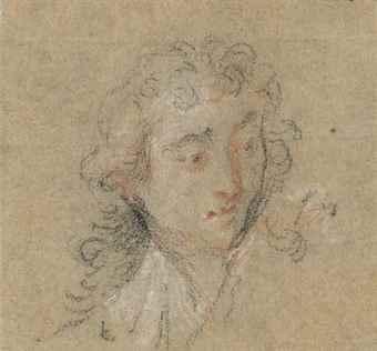 A young man, bust-length, looking to the right by 
																	Nicolas Lancret
