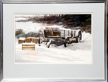 Wagon in Snow by 
																			James Feriola