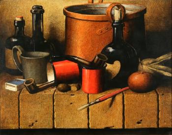 Still Life with Pipe by 
																			 Etrusco