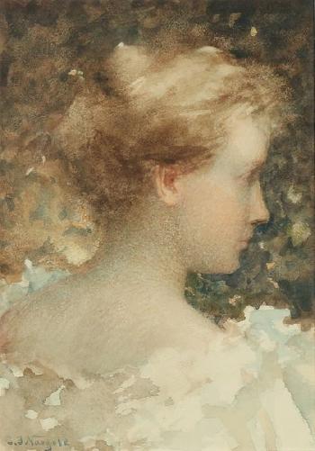 Portrait of a Young Girl by 
																			Charles Frederick Naegele