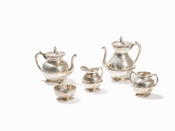 Silver Coffee - & Tea Set, 5 Pieces by 
																			 Tane Orfebres