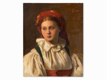 Portrait of a Young Woman by 
																			Karl Zewy