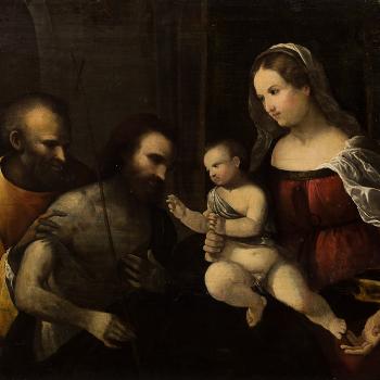 Madonna with Saints by 
																			Giovanni de Busi Cariani