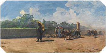 Returning home from market by 
																	Pietro Pajetta