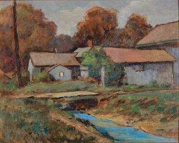 Landscape with Creeks and Sheds by 
																			John F Swalley