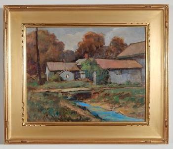 Landscape with Creeks and Sheds by 
																			John F Swalley