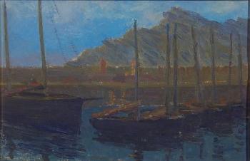 Harbor with Boats by 
																			Foster Caddell