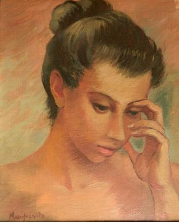 Portrait of a woman by 
																			Peppino Mangravite