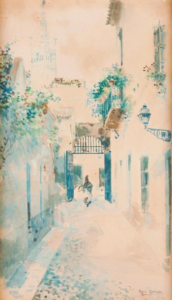 Street in Seville by 
																	Roque Gameiro