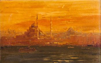 Constantinople from the Bosphorus by 
																	Halid Naci