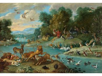 Paradieslandschaft mit Orpheus by 
																			Jan van Kessel