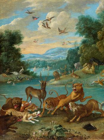 Paradieslandschaft mit Orpheus by 
																			Jan van Kessel