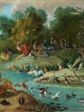 Paradieslandschaft mit Orpheus by 
																			Jan van Kessel