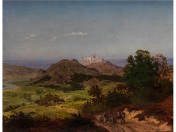 Landschaft mit Burgdorf by 
																			Emanuel Gottlieb Leutze