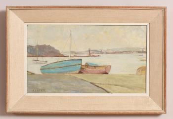 Boats in Harbour by 
																			Evelyn Street