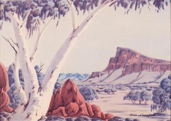 Central Australian Landscape by 
																	Keith Namatjira