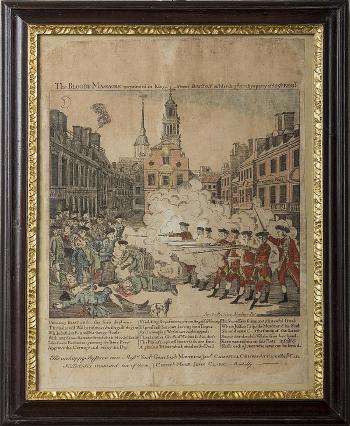 The bloody massacre perpetrated in King Street, Boston on March 5th, 1770, by a party of the 29th reg't. by 
																	Jonathan Mulliken
