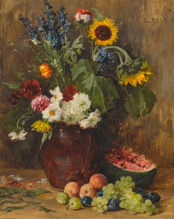 Blumen- und Früchtestillleben by 
																	Ludwig Eibl