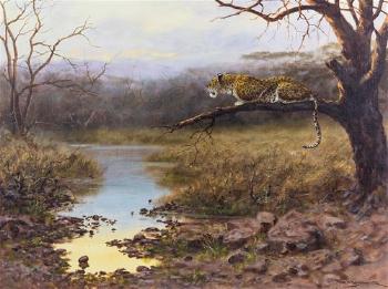 Leopard in tree by 
																	George Majewicz