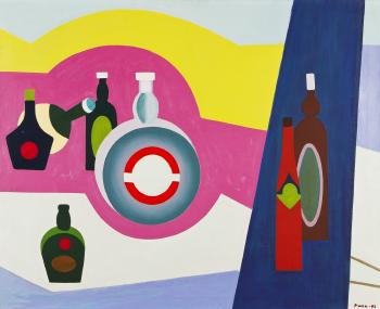 Still-life with bottles by 
																	Unto Pusa