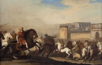 Battaglia tra cavallerie turche e cristiane by 
																	Aniello Falcone