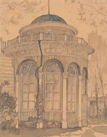 Pavillon de la Rivière Noire à Saint-Pétersbourg, lieu du duel de Pouchkine by 
																	Georgy K Loukomski