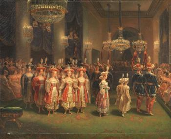 Maria Carolina, duchessa di Berry, al ballo turco alle Tuileries by 
																			Charles Achille d'Hardwillier