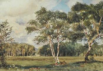 Landscape and woodlands by 
																	Joseph Poole Addey