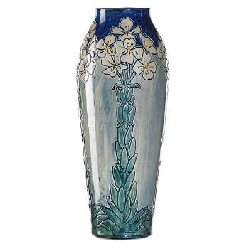 Fine tall vase with cactus flowers by 
																			Harriet C Joor