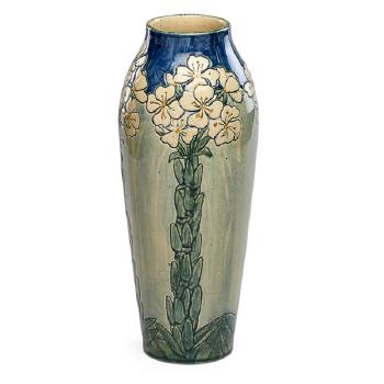 Fine tall vase with cactus flowers by 
																			Harriet C Joor