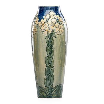 Fine tall vase with cactus flowers by 
																			Harriet C Joor