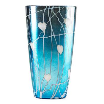 Blue heart vase by 
																			 Durand Co