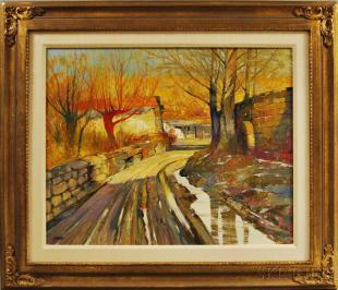 Autumn Landscape with Curved Road by 
																	Albert George Handell
