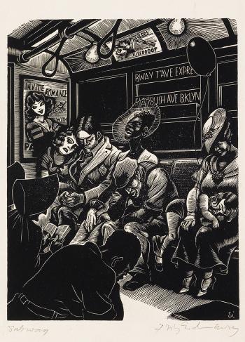 Subway (Sleep) by 
																	Fritz Eichenberg