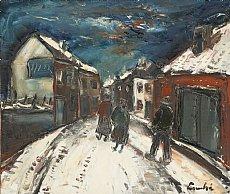 Promenade dans une ruelle enneigée by 
																	Sylvain Lambre