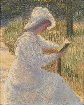 La lectrice au jardin by 
																	A Wallaert